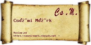 Csémi Márk névjegykártya