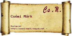 Csémi Márk névjegykártya